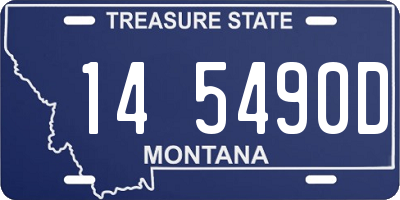 MT license plate 145490D
