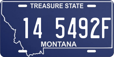 MT license plate 145492F