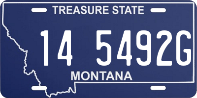 MT license plate 145492G