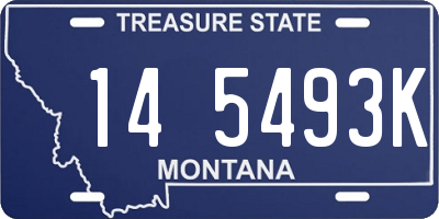 MT license plate 145493K
