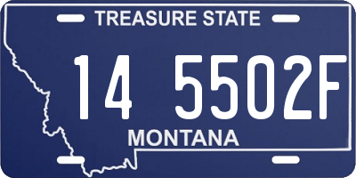 MT license plate 145502F