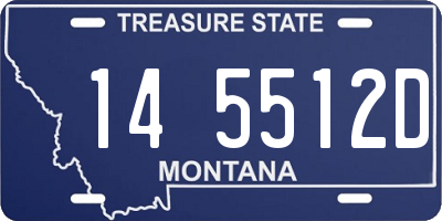 MT license plate 145512D