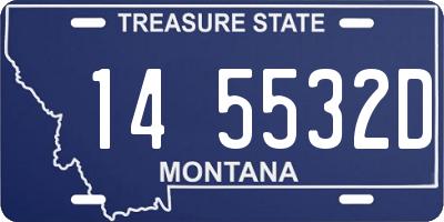 MT license plate 145532D
