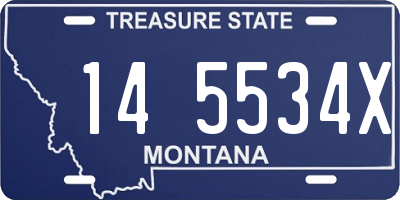 MT license plate 145534X