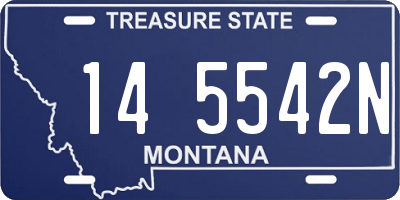 MT license plate 145542N