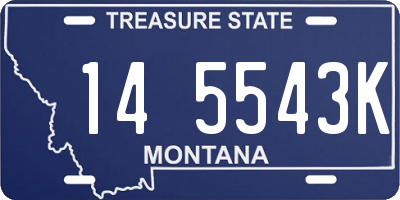 MT license plate 145543K