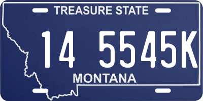 MT license plate 145545K
