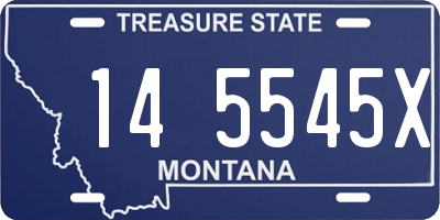 MT license plate 145545X