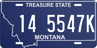 MT license plate 145547K