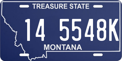MT license plate 145548K