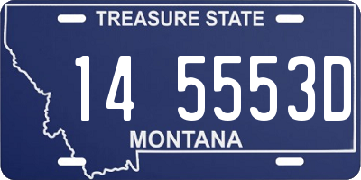 MT license plate 145553D