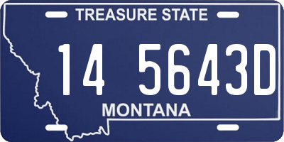 MT license plate 145643D