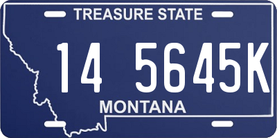 MT license plate 145645K