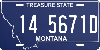 MT license plate 145671D