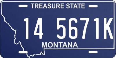 MT license plate 145671K