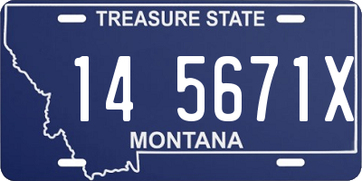 MT license plate 145671X