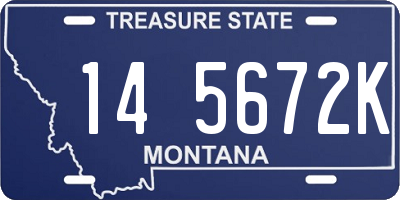 MT license plate 145672K