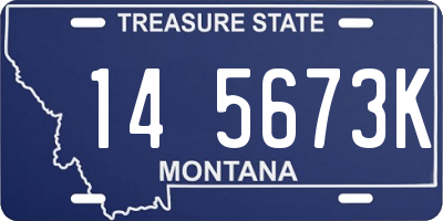 MT license plate 145673K