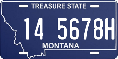 MT license plate 145678H