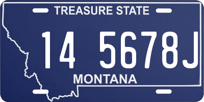 MT license plate 145678J