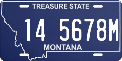 MT license plate 145678M