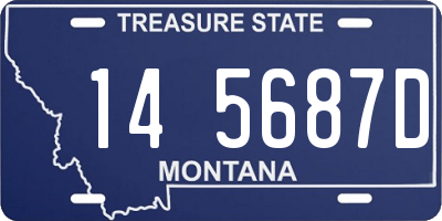 MT license plate 145687D