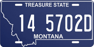 MT license plate 145702D