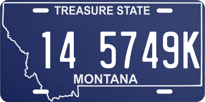 MT license plate 145749K