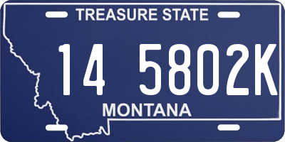 MT license plate 145802K