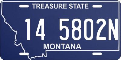MT license plate 145802N