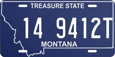 MT license plate 149412T