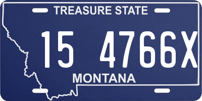 MT license plate 154766X