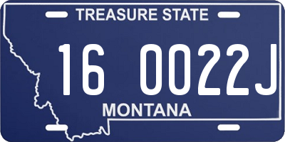 MT license plate 160022J