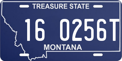 MT license plate 160256T