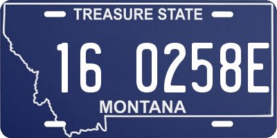 MT license plate 160258E
