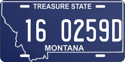 MT license plate 160259D