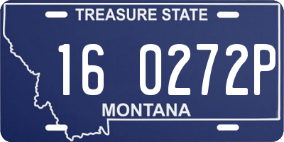 MT license plate 160272P