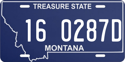MT license plate 160287D