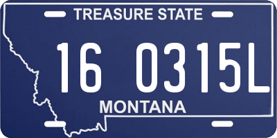 MT license plate 160315L