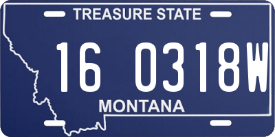 MT license plate 160318W