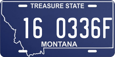 MT license plate 160336F