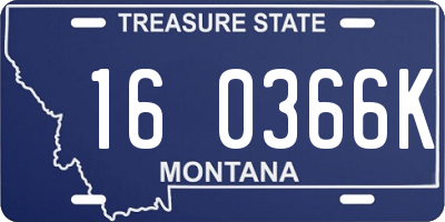 MT license plate 160366K