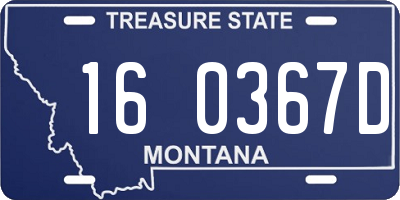 MT license plate 160367D