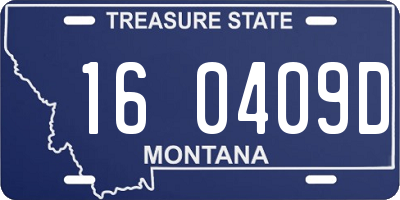 MT license plate 160409D