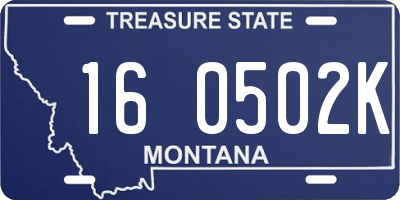 MT license plate 160502K