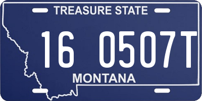 MT license plate 160507T