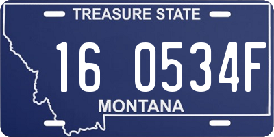 MT license plate 160534F