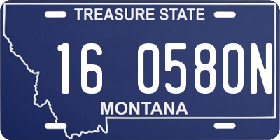 MT license plate 160580N
