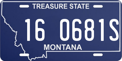 MT license plate 160681S