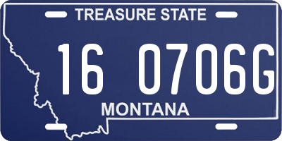 MT license plate 160706G